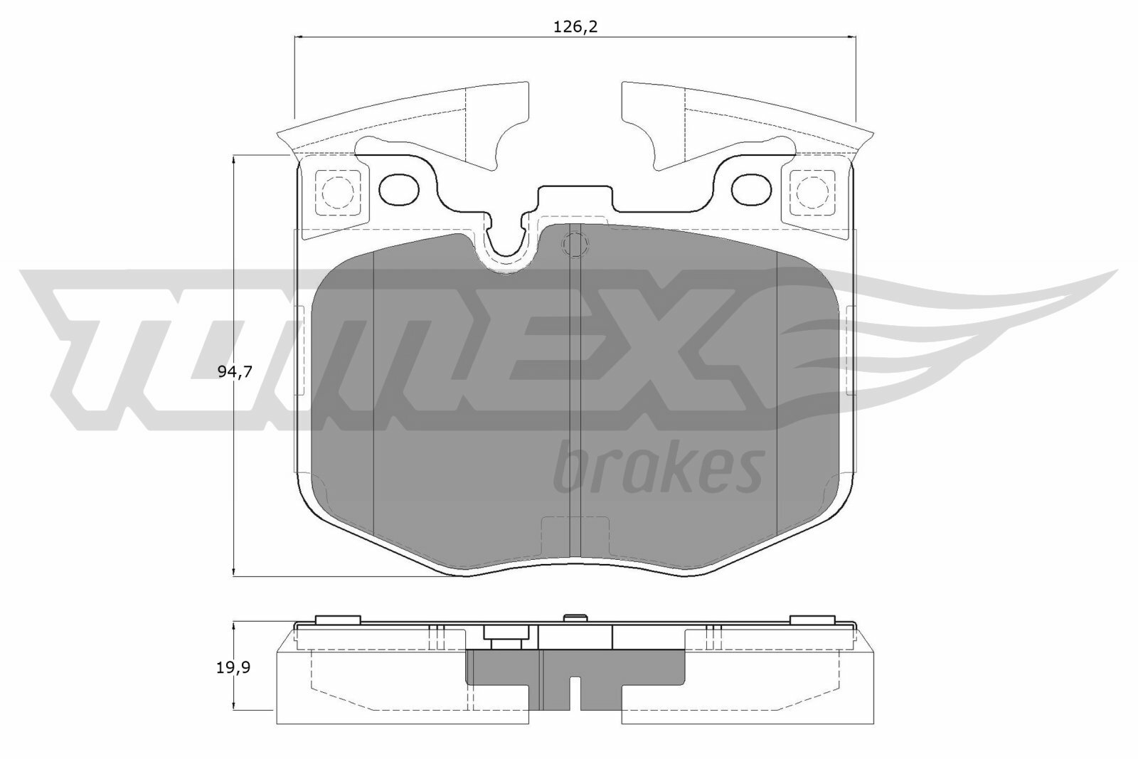 Sada brzdových destiček, kotoučová brzda TOMEX Brakes